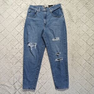 Levi's Silvertab Jeans Women's 30 Blue Wash Mom Fit Denim High Waist Cotton